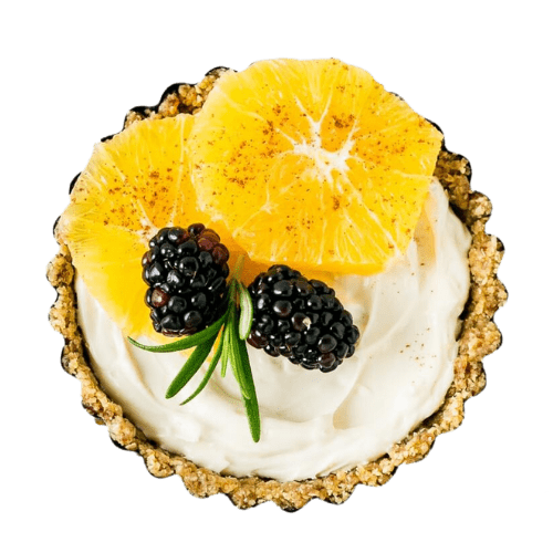 alt text of blackberry orange tart